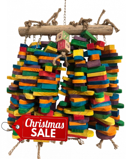Parrot-Supplies Humongous 260 Colourful Wooden Slats XXXL Macaw Parrot Toy Parrot-Supplies Humongous 260 Colourful Wooden Slats XXXL Macaw Parrot Toy